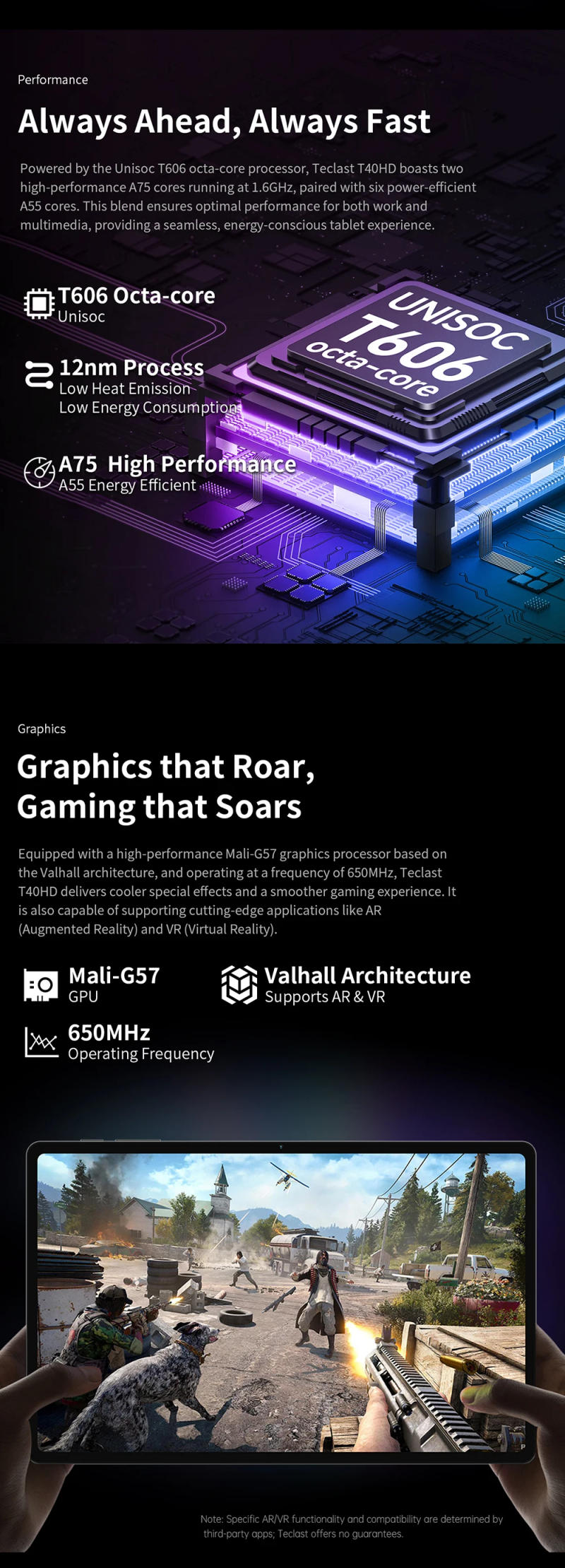 Description Picture 6 of item【World Premiere】Teclast T40HD Tablet 10.4'' 2K FHD+ Display 8+8GB RAM 128GB ROM UNISOC Octa Core Android 13 Widevine L1 4G VoLTE