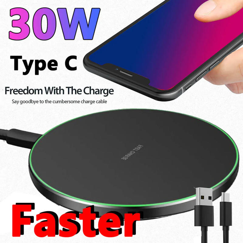 Description Picture 5 of item30W Wireless Charger For iPhone Samsung Xiaomi Pad Type C Power Bank Ultra Induction Fast Charging Dock Station Travel For QI