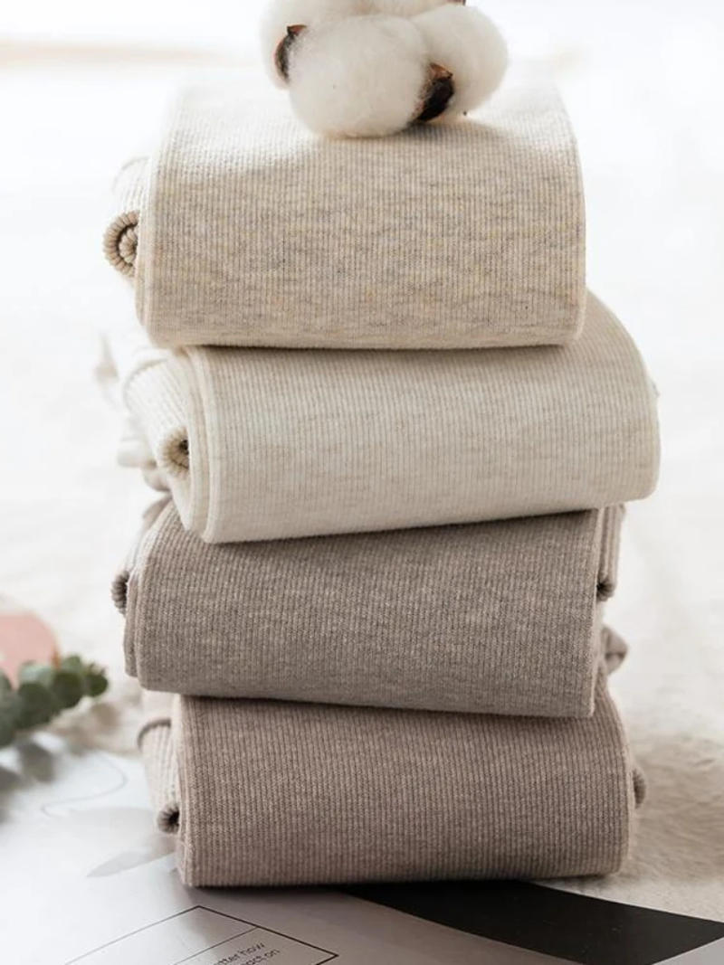 Description Picture 6 of itemWinter Warm Leggings Women Vertical Stripes Casual Pants Thickened Plush Cotton High Elasticity Solid High Waist Winter Pants