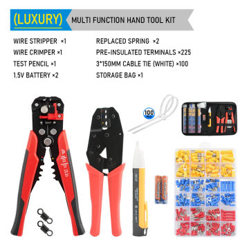 Professional Electrician Wire Tool Cable Wire Stripper Cutter Crimper Automatic Crimping Stripping Plier