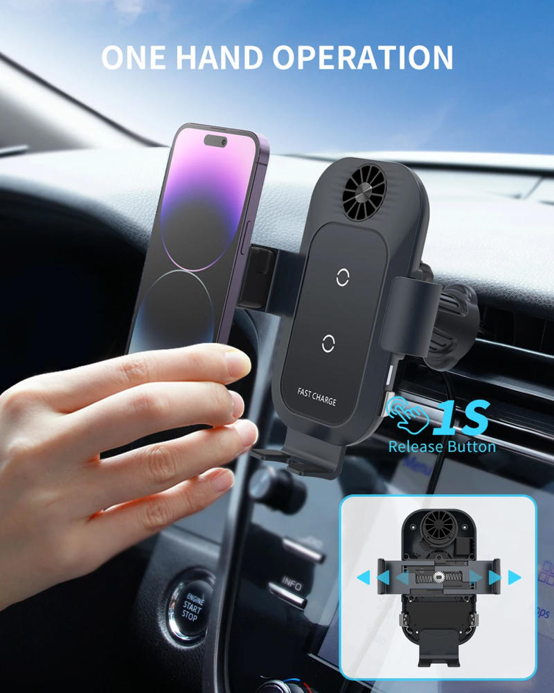 Description Picture 2 of itemBonola Automatic Clamping Car Wireless Charger with Cooler Fan for Samsung Z Flip 5 Phone GPS Navigation Wireless Chargers Mount