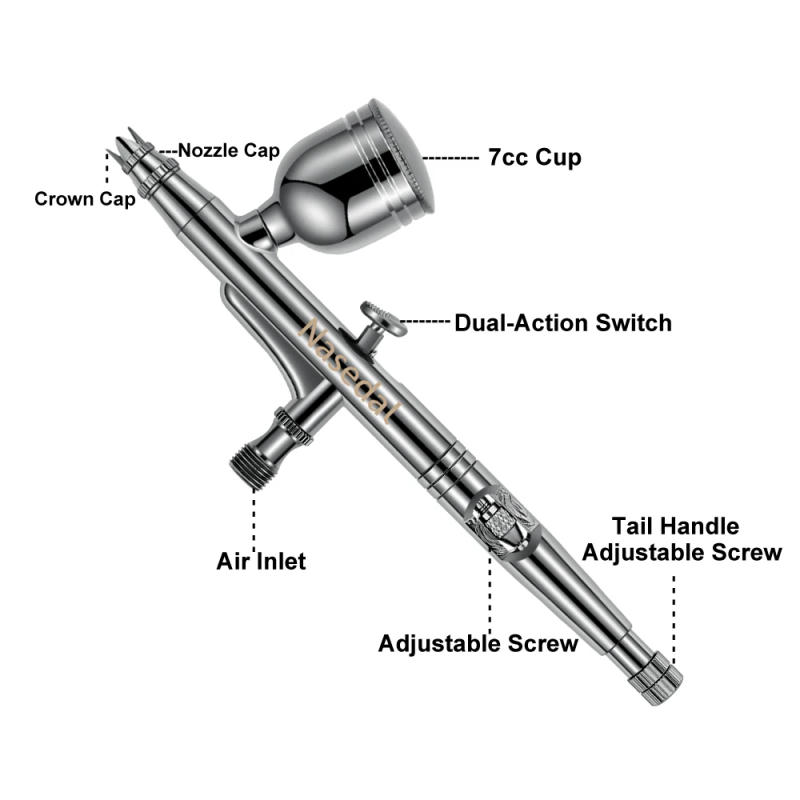 Description Picture 3 of itemGravity Dual-Action Airbrush 0.3mm 7cc Black Color Spray Gun for Art Craft Model