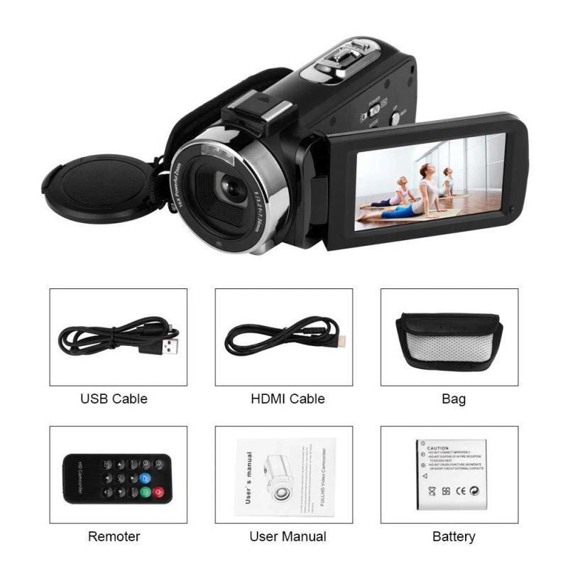 Description Picture 2 of itemVENIBORY 2021 4K Video Camera 48MP 18X Digital Zoom Camera For Vlogging Youtube 10 Reflectors 3.0 Degrees Video Camera