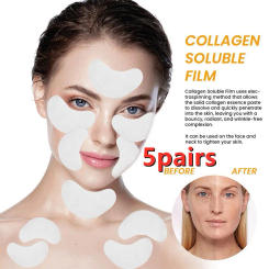 5Pairs Highprime Collagen Soluble Film Anti Aging Wrinkles Remove Dark Circles Nourish Mask Moisturizing Lift Firming Skin Care