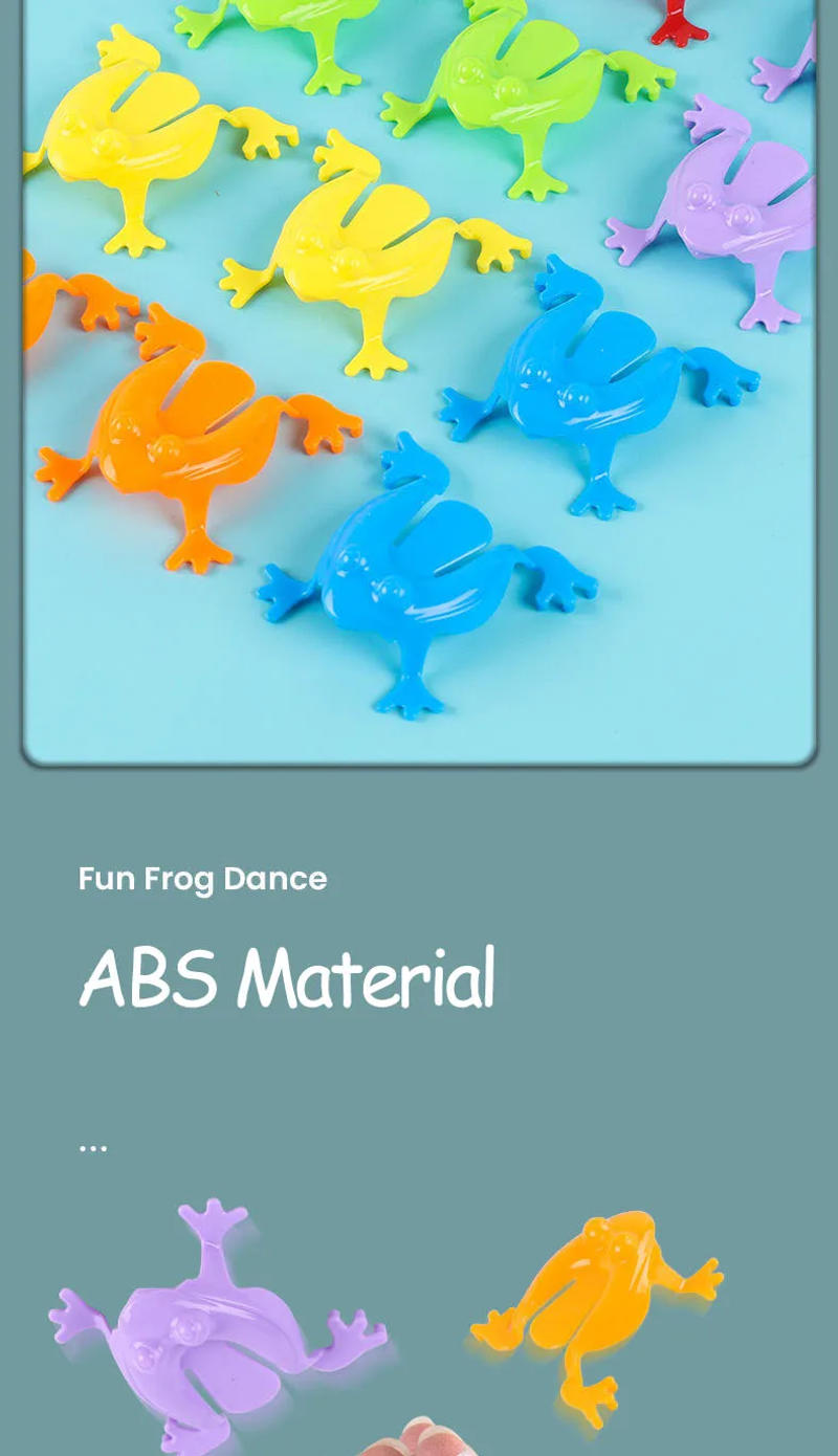 Description Picture 6 of item12 Pieces Frogs Bounce Fidget Jumping Leap Toys Child Animals Cute Crab Pot Storage Assorted Colors Children Birthday Gift