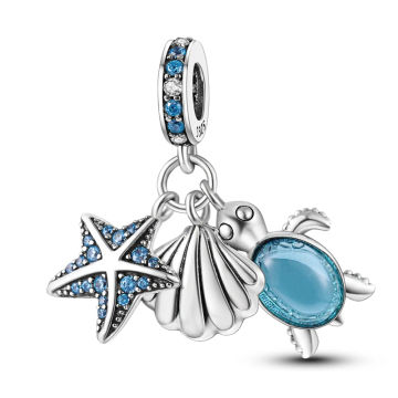 Charms Plata De Ley 925 Evil Blue Eyes Silver Virgin Pendant Ocean Charm of Original Fits Women Anniversary DIY Jewelry