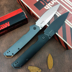New Kershaw Iridium Gray/Black Aluminum / Satin D2 - 2038 Folding Knife Tactical Camping Self Defense Pocket Jackknife EDC Knife