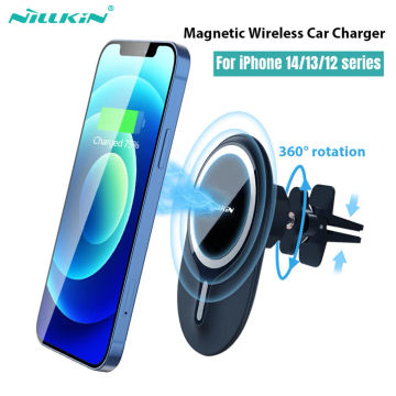 Magnetic Wireless Car Charger Holder for iPhone 15 Pro Max Nillkin Fast Wireless Charger Phone Holder Mount For iPhone 14 13 12