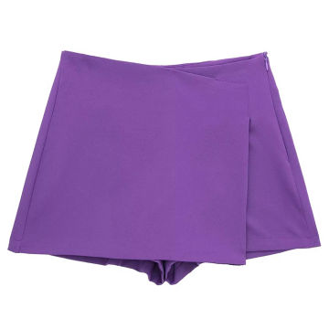 Willshela Women Fashion Solid Side Zipper Asymmetrical Mini Skirts Shorts Vintage High Waist Female Chic Lady Shorts