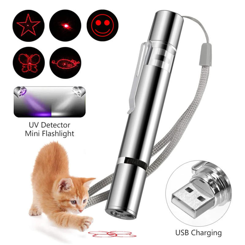 Description Picture 2 of itemLaser Pointer USB Rechargeable Pen 3 in 1 Cat Dog Pet Toy Red UV Flashlight LED 4mW Laser Pointer Funny Cat Pen Pet Supplies