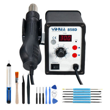 YIHUA 858D Adjustable Soldering Station Hot Air Gun Rework Desoldering Station SMD BGA Station Welding Heat Gun Repair Tools