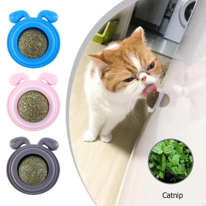 Description Picture 2 of itemRotatable Catnip Molar Stick Natural Safe Catnip Edible Lick Balls Catnip Wall Balls For Cats Teeth Cleaning Pet Health Supplies