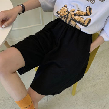 Short Sweatpants Elegant Korean Harajuku Loose Shorts Elasticity Lovely Girls Knee Length Pants Sweet Students Oversize Shorts