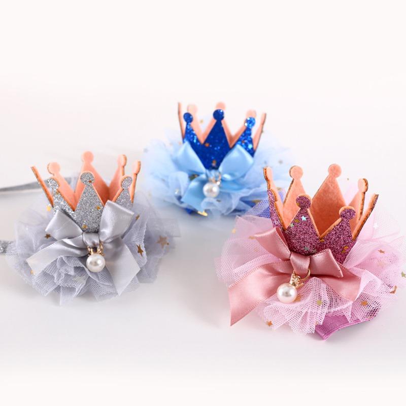 Description Picture 4 of itemPet Caps For Birthday Party Dress Up Pet Dog Hat with Colorful Lace Adjustable Christmas Sequin Hat For Small Dog Puppy