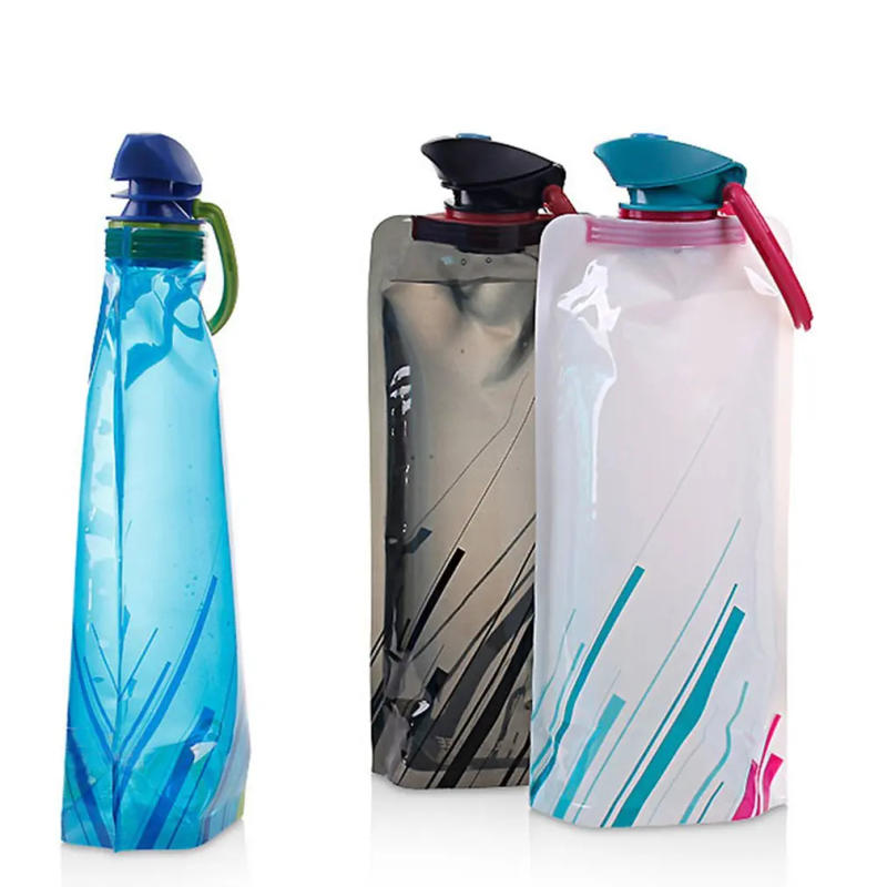 Description Picture 2 of item700ml Big Capacity Reusable Travel Portable Flexible Collapsible Foldable Bottles Water Bag For Sports Hiking Camping Outdoor