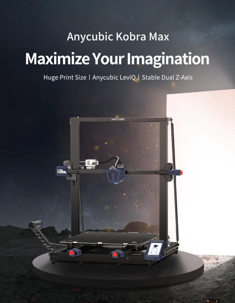 Description Picture 2 of itemNEW ANYCUBIC 3D Printer KOBRA MAX Huge Print Size FDM 3d Printers Double Z-axis Smart auto-leveling Printing with 400*400*450mm
