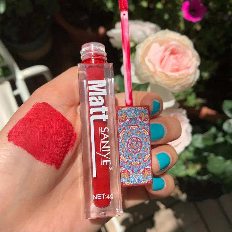 Description Picture 4 of item9 Colors Lipgloss Brown Nude Pigment Dark Red Matte Nude Waterproof Lasting Velvet Liquid Lipstick Women Makeup Lip Glaze 1PCS