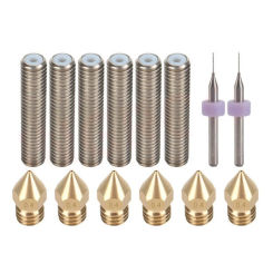 MK8 Throat Tube for 3D Printer Extruder Clean UP Drill Bits Pointed Brass Nozzle 45BA