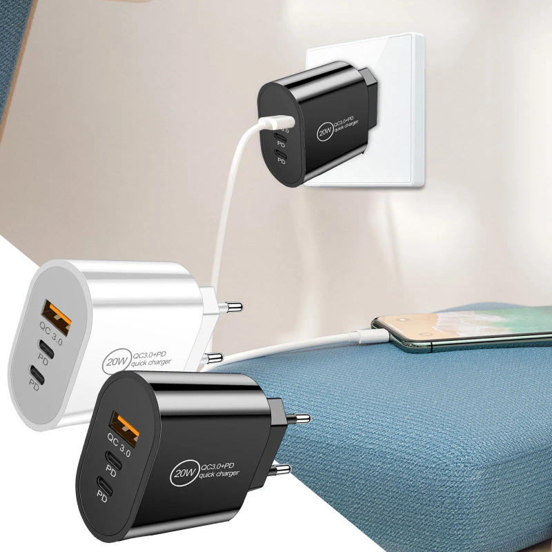 Description Picture 2 of itemMulti Charging Plug 20W USB C Fast Charger Dual 2 Port PD Powered + Charger Wall Charger Stand Wall Adapters for Chargers