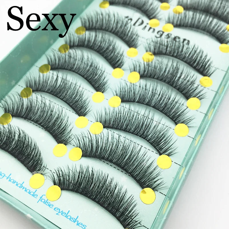 Description Picture 3 of itemHot 10Pairs Handmade 3D Soft Faux Mink Hair False Eyelashes Crisscross Wispy Fluffy Lashes Extension Eye Makeup Tools #3D-66 New