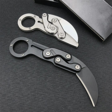 Pocket Double-arm Outdoor Knife Pocket All-steel Claw Mechanical Paw Knives Tactical Karambit Multi Tool EDC Gadget Gift for Men