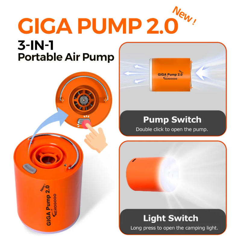 Description Picture 2 of itemNew GIGA Pump 2.0 Mini Air Pump 3 in 1 Outdoor Camping Lantern Vacuum Pump For Mattress Swimming Ring Air Pillow