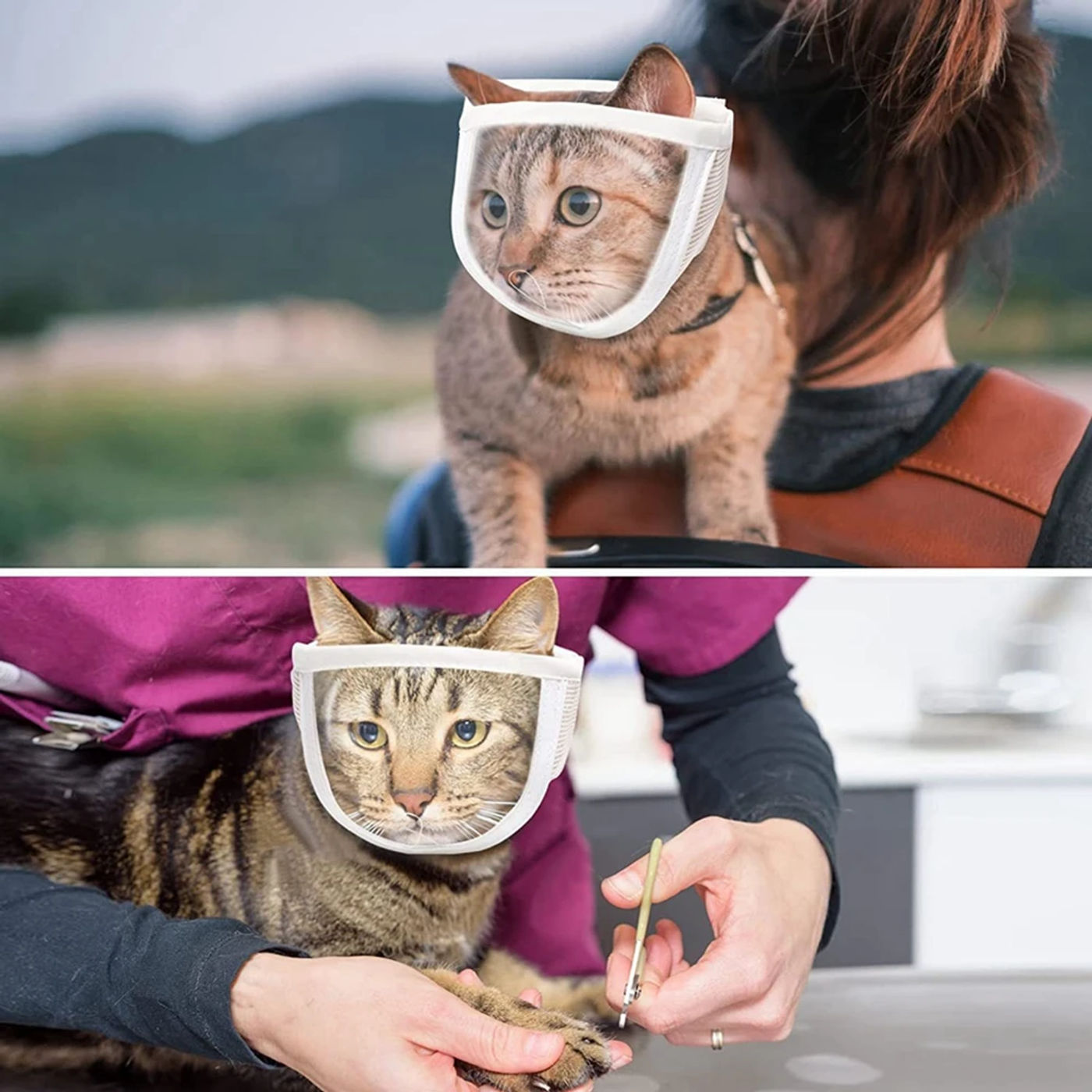 Description Picture 3 of itemCat Muzzle Adjustable Dogs Cats Breathable Anti Bite Muzzles Mask Prevent Cats from Biting and Chewing Pet Grooming Supplies