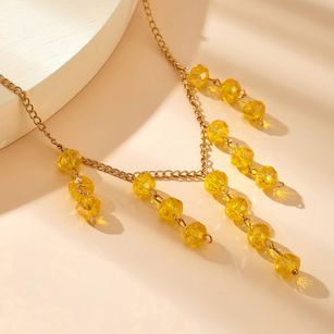 Women Fashion Rhinestone Tassel Pendant Charm Chain Necklace Party Jewelry Gift