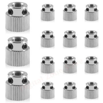 15Pcs 3D Printer Extruder Pulley 36 Teeth Bore 5mm Stainless Steel Drive Gear for 1.75mm & 3mm Filament for CR-10/10S, Ender 3