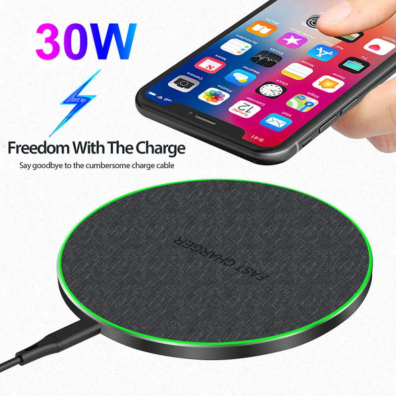 Description Picture 2 of itemDCAE 30W Fast Wireless Charger For Samsung Galaxy S23 S22 S21 Type C USB Charging Pad for iPhone 15 14 13 12 11 Pro Max XS XR 8