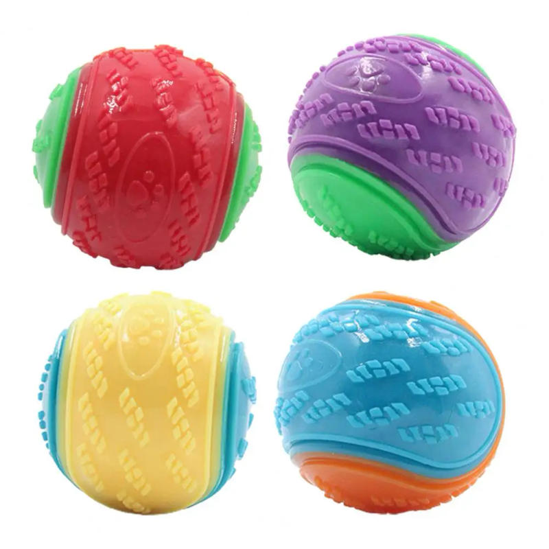 Description Picture 4 of itemSqueaky Dog Ball High Elasticity Contrast Color Teeth Cleaning Interactive Easy Catching Dog Toy   Pet Ball Toy  Outdoor
