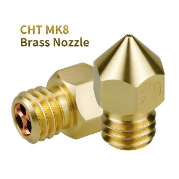 MK8/V6 CHT Brass Hardened Steel Nozzle MK8 Nozzle M6 High Flow Copper High Temperature Wear Resistance For 1.75/3.0 MM Filament