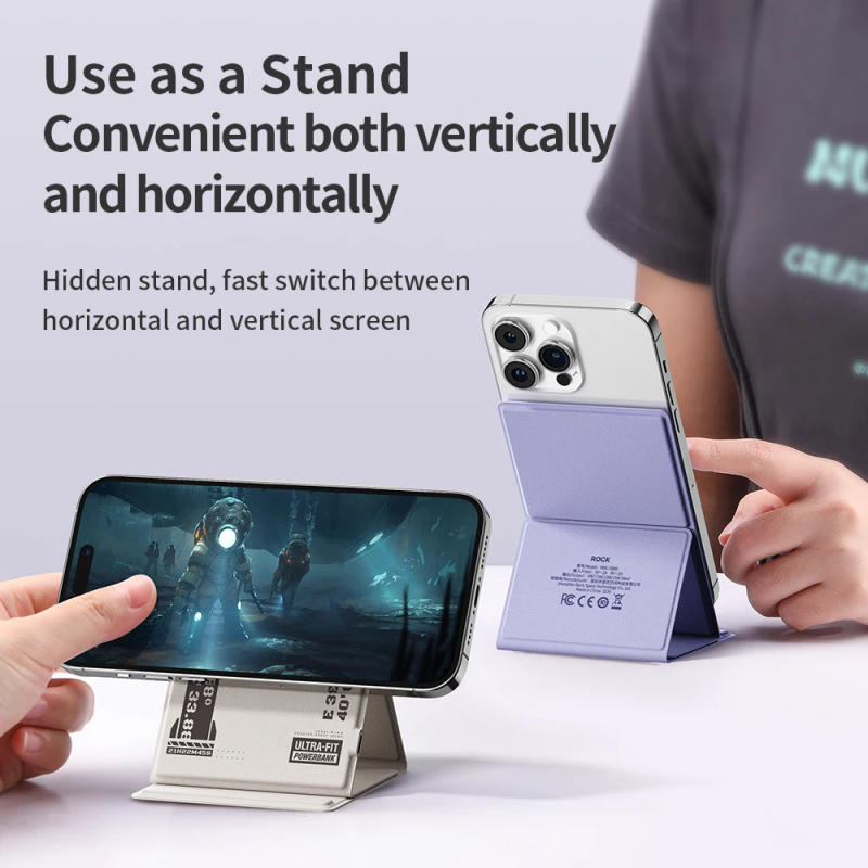 Description Picture 6 of itemROCK 15W Magnetic Wireless Charger For iPhone 14 13 12 11 Pro X XS Max XR Foldable Premium Leather Fast Charging Dock Station