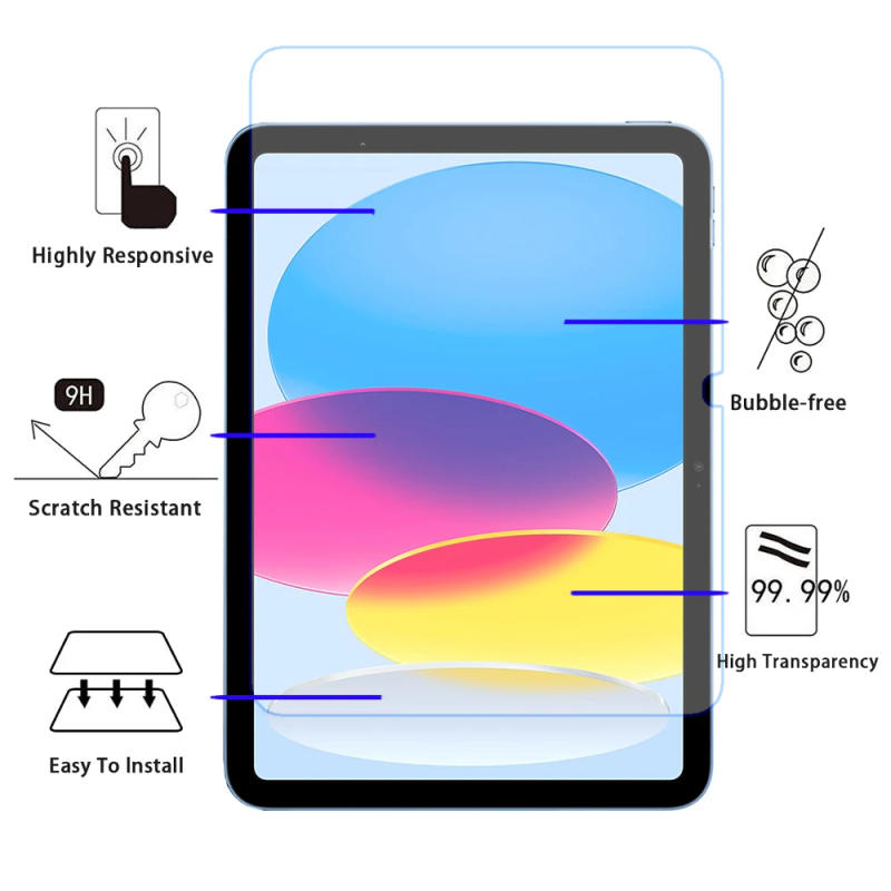 Description Picture 5 of item9H Tempered Glass For Apple iPad 10th Gen 10.9 inch 2022 A2757 A2777 A2696 Screen Protector For iPad 10th 10.9 Protective Film
