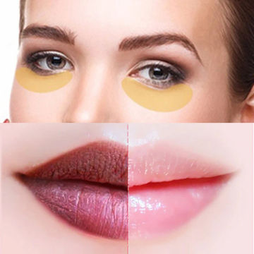 10pc Collagen Gold Eye Mask Anti Dark Circles Wrinkle Eye Care Collagen Moisturing Nourishing Lip Mask Combination Free shipping