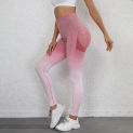 Women Gradient Seamless Leggings Fitness Leggings High Waist Butt Lift Knitting Sports Tights Gym Running Elastic Slim Pants