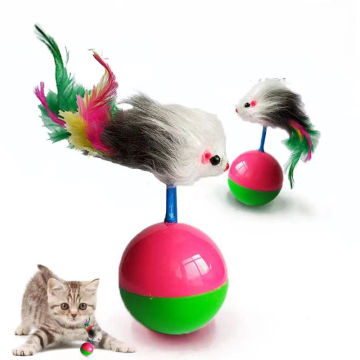 Pet Cat Toy Mouse Tumbler Toy Shake Fun Cat Tumbler Kitten Feather Tail Mouse Rustle Paly Swing Ball Cat Toy Pet Products