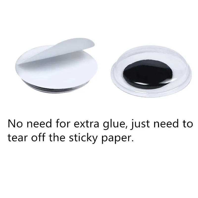 Description Picture 6 of item200Pcs Self Adhesive Mixed Googly Wiggly Eyes 6/8/10/12/15mm for Eggs Toys Dolls DIY Accessory for Scrapbook Kids Gift Sticker