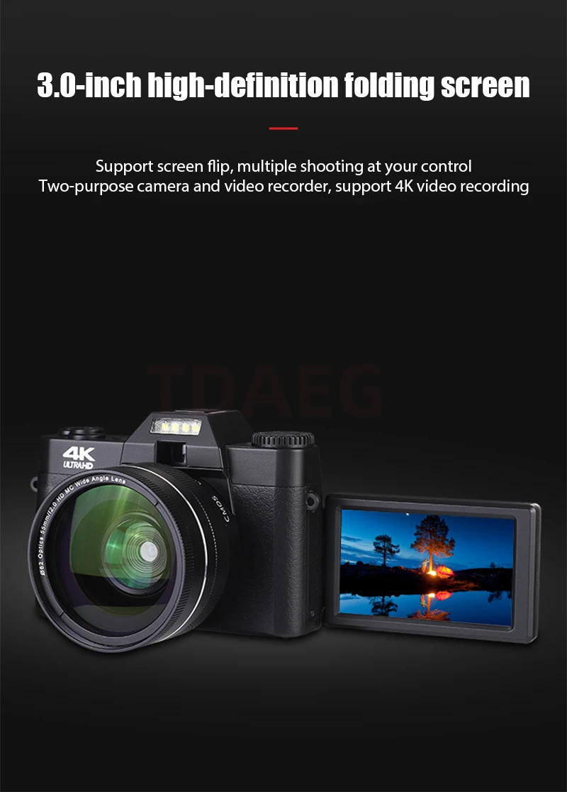 Description Picture 4 of item2023 New Digital Camera 48MP 4K Camera Vlogging Camera for YouTube 30FPS WI-FI 16XZoom Video Camera Camcorder Recording Camera