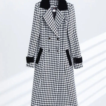 Tesco Fashion Plaid Women's Jackets Double Breasted Trench Coat For women Lapel Coat Elegant Casual For Women ropa de mujer