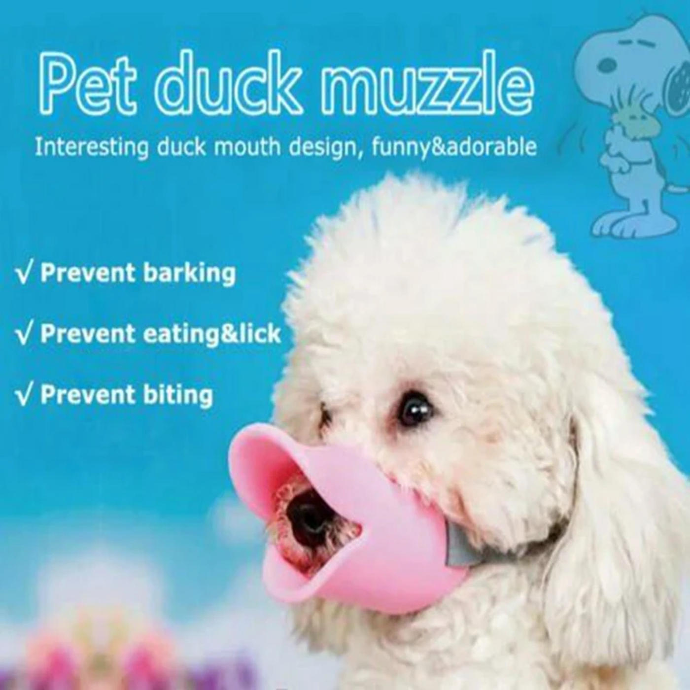 Description Picture 4 of itemMuzzle Adjustable - Lip Duckbill Novelty Anti Bite Dog Silicone Duck Bill Design