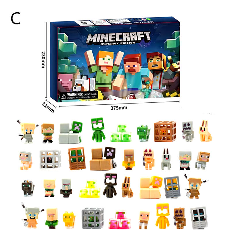 Description Picture 3 of item24Pcs/Set Minecraft Advent Calendar Blind Box My World Building Block Action Figure Model Christmas Countdown Calendar Gift