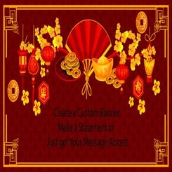 Chinese Fan Custom Banner - 48 x 96