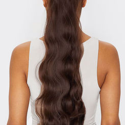 LullaBellz Grande Hollywood Wave 26" Wraparound Pony Chocolate Brown
