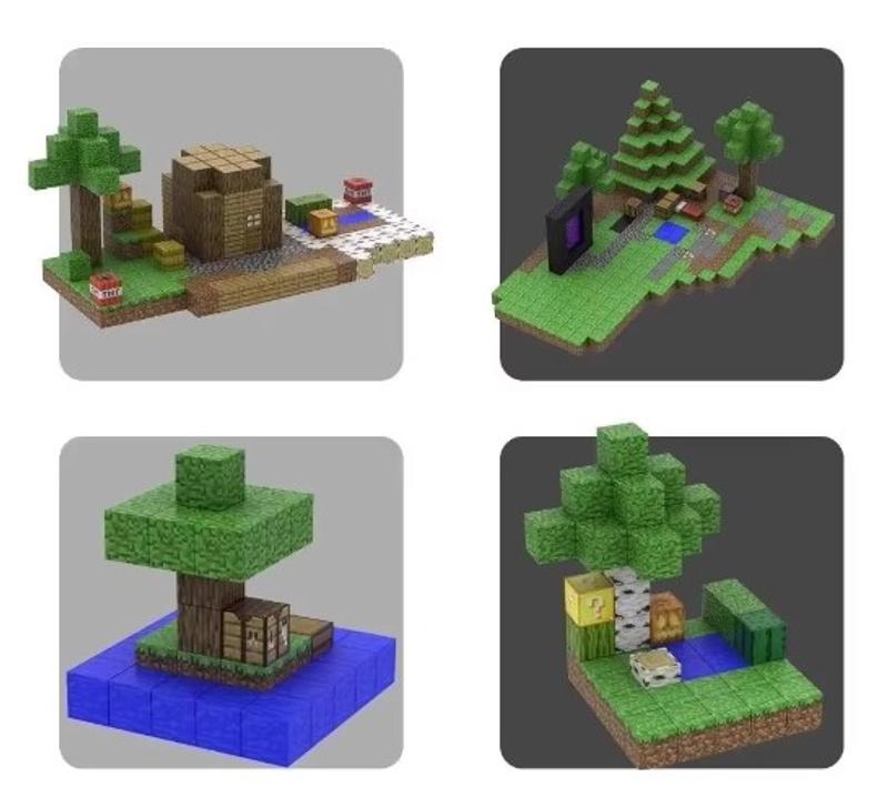 Description Picture 3 of item75 style my world building blocks mini-assembly diagram magnetic Minecraftinglys splicing mine magnet model building blocks toys