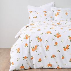 Cover Sets - Clementine Organic-Cotton Percale Duvet Cover - Double/Queen - 88 x 94 - Orange