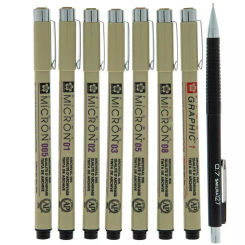 Manga-Comic Pro Pigma Micron Pens - 8 Piece Set