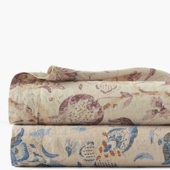 Soma Relaxed Linen Bedding - Double - Flat - Blue Multi