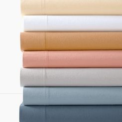 Cozy Organic-Cotton Flannel Sheets - Twin - Flat - Silver