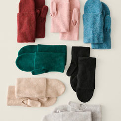 Cashmere Ribbed Mittens